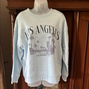 Los Angeles Graphic Women's Sweater - Light Blue